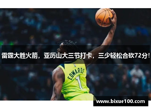 雷霆大胜火箭，亚历山大三节打卡，三少轻松合砍72分！